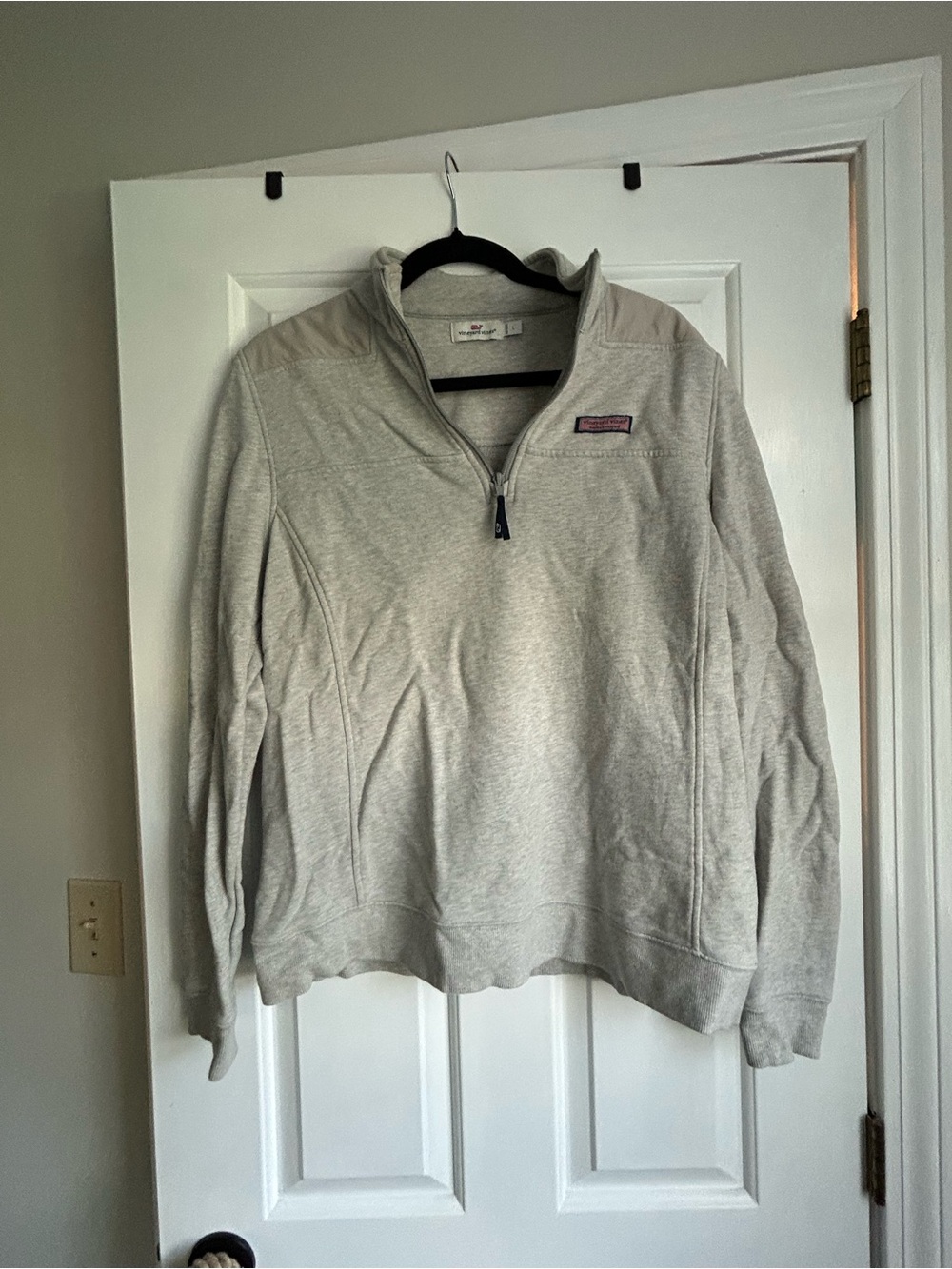 Vineyard Vines Women's Shep Shirt Light Gray Half-Zip Pullover